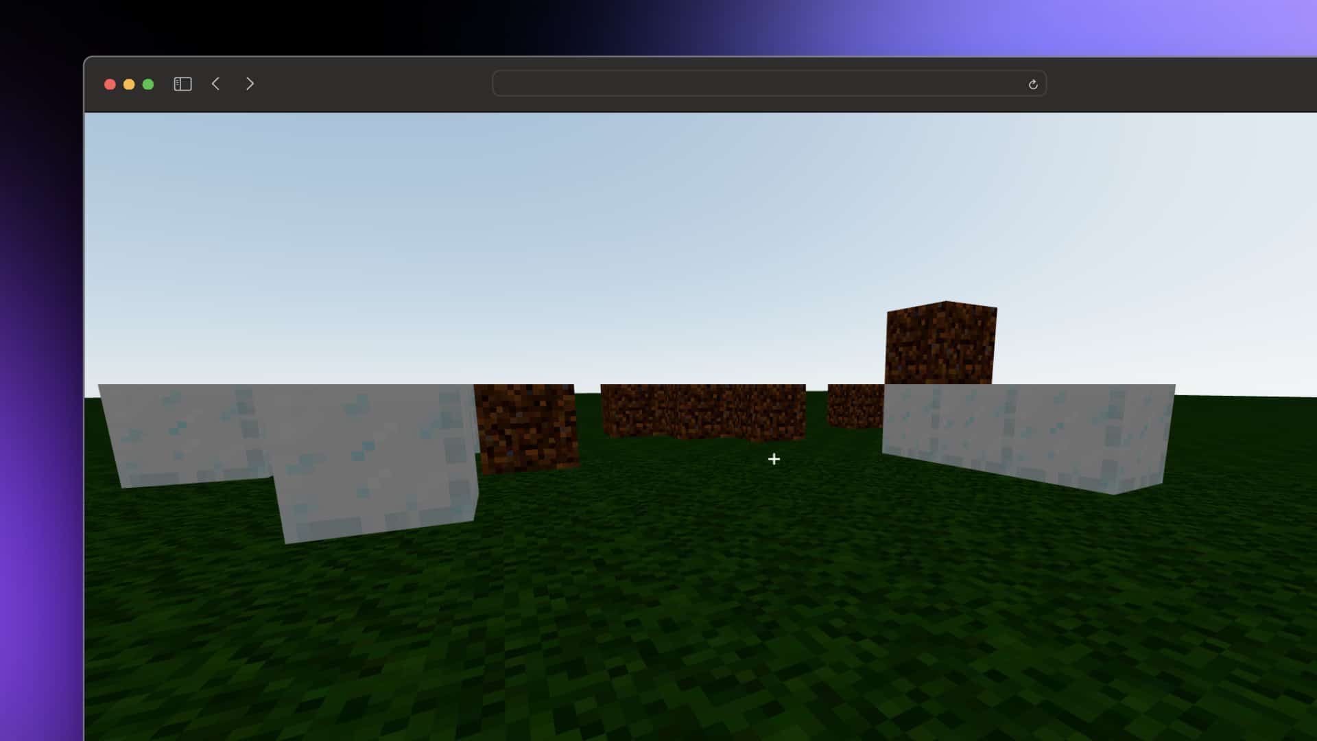 Captura de pantalla del proyecto Minecraft clone